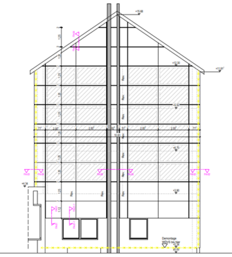 Geplante Fassadensanierung mit solarthermisch aktivierter Metall-VHF (Quelle: © 2023 SPP Ingenieure)